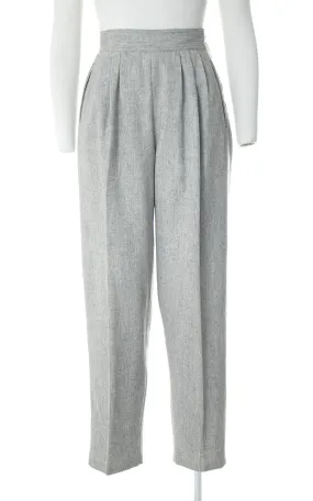 1980s Grey Wool Side Button Trousers | medium