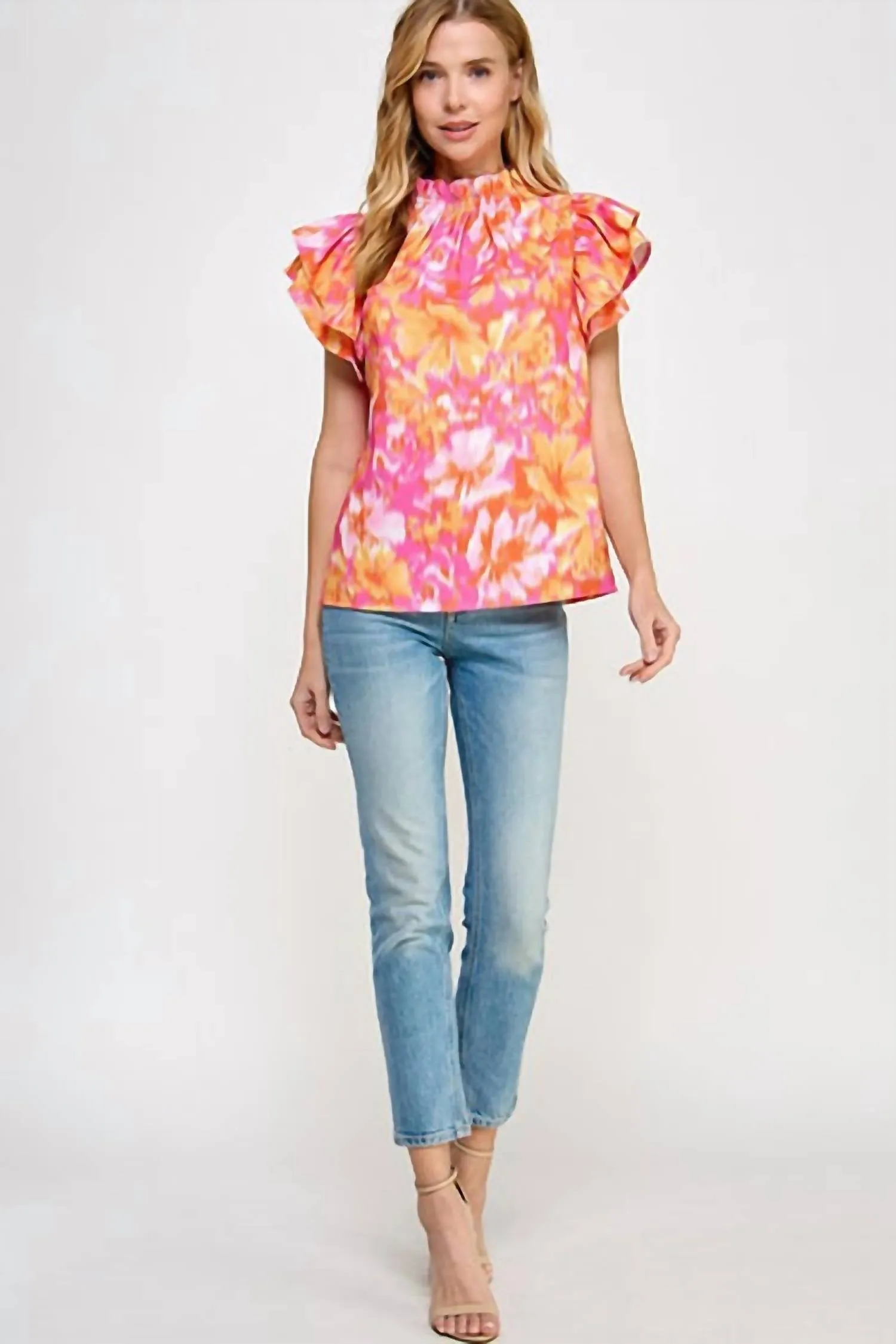 2 Hearts Apparel - Ruffled Neckline Top