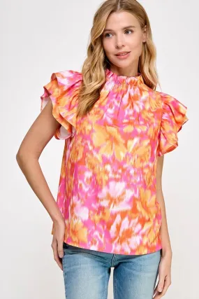 2 Hearts Apparel - Ruffled Neckline Top