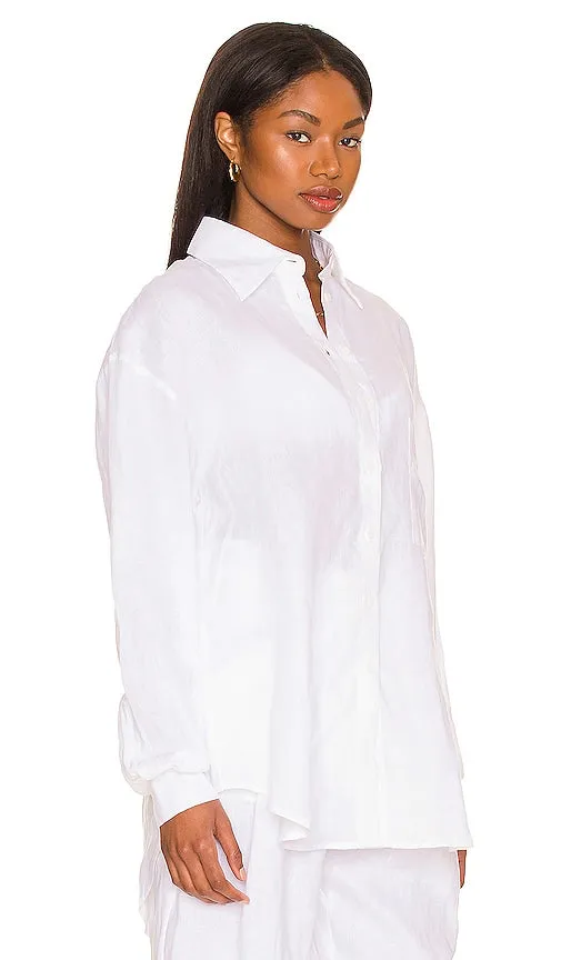 AEXAE Linen Woven Shirt in White