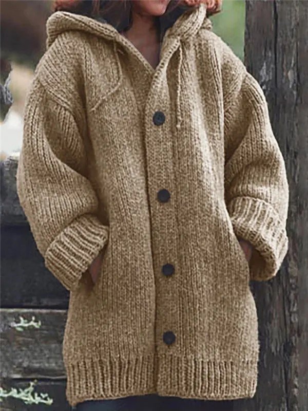 Blue Zone Planet |  loose warm hooded cardigan sweater
