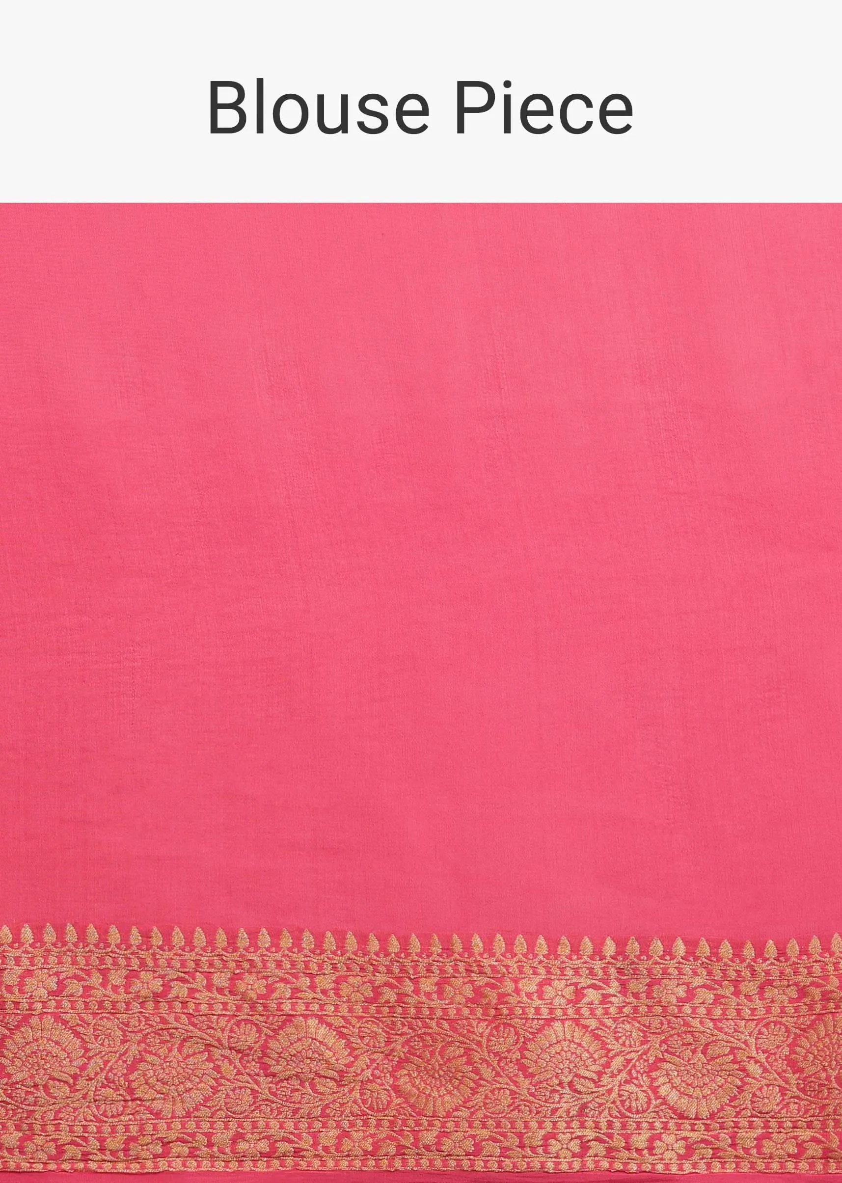 Cherry Pink Traditional Saree With Woven Jaal Made In Georgette