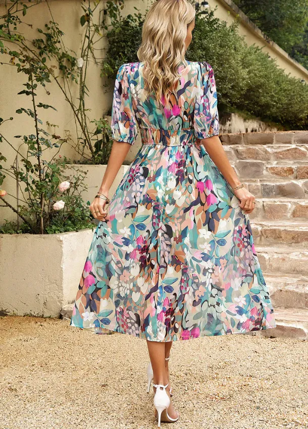 Estella | Flattering Floral Midi Dress