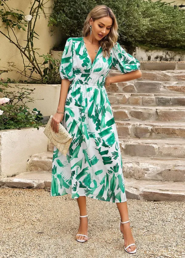 Estella | Flattering Floral Midi Dress