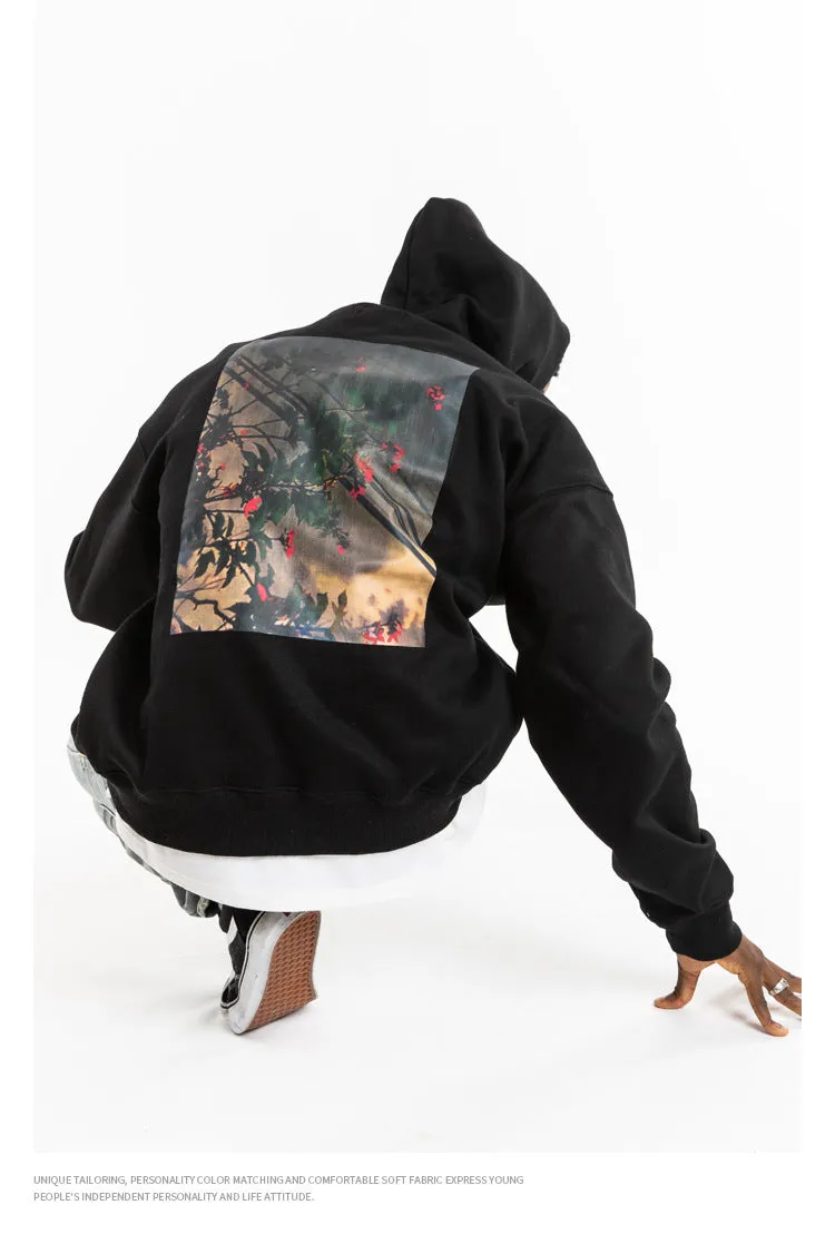Flower Letter Print Hoodie