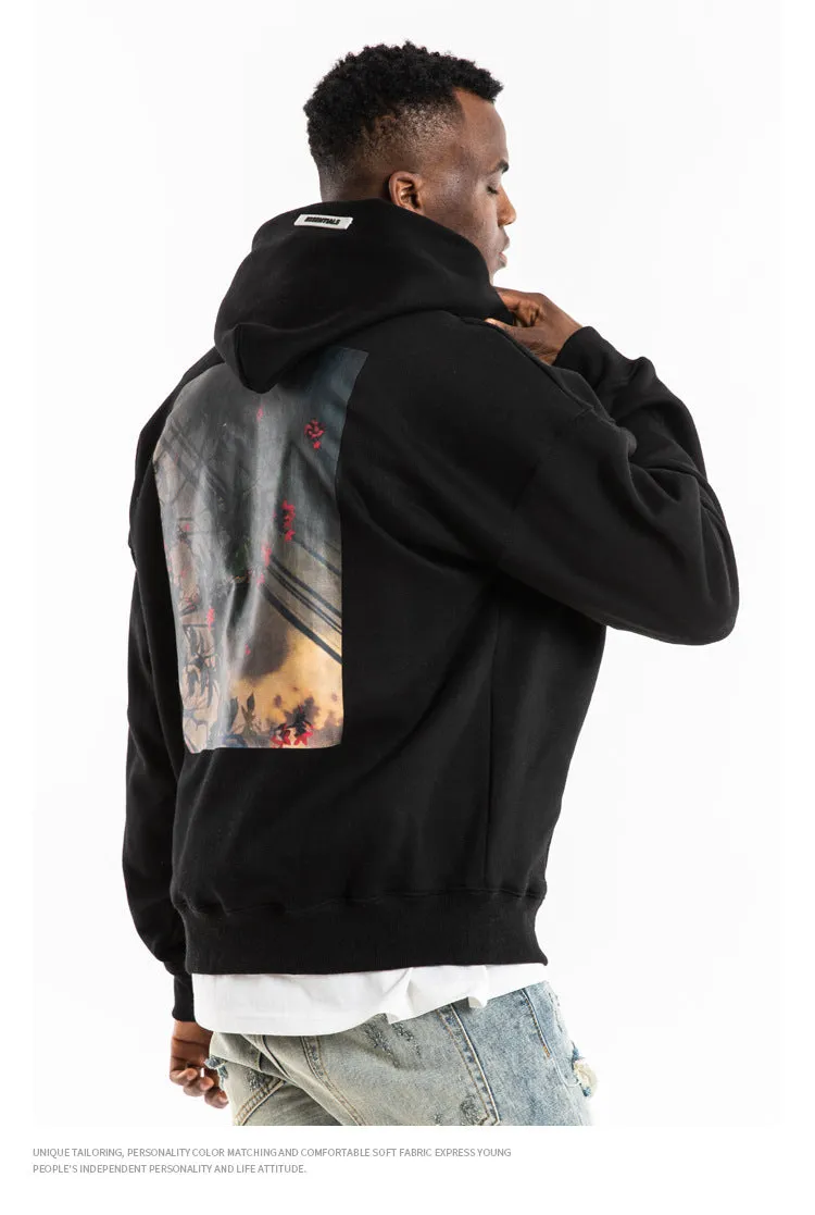 Flower Letter Print Hoodie