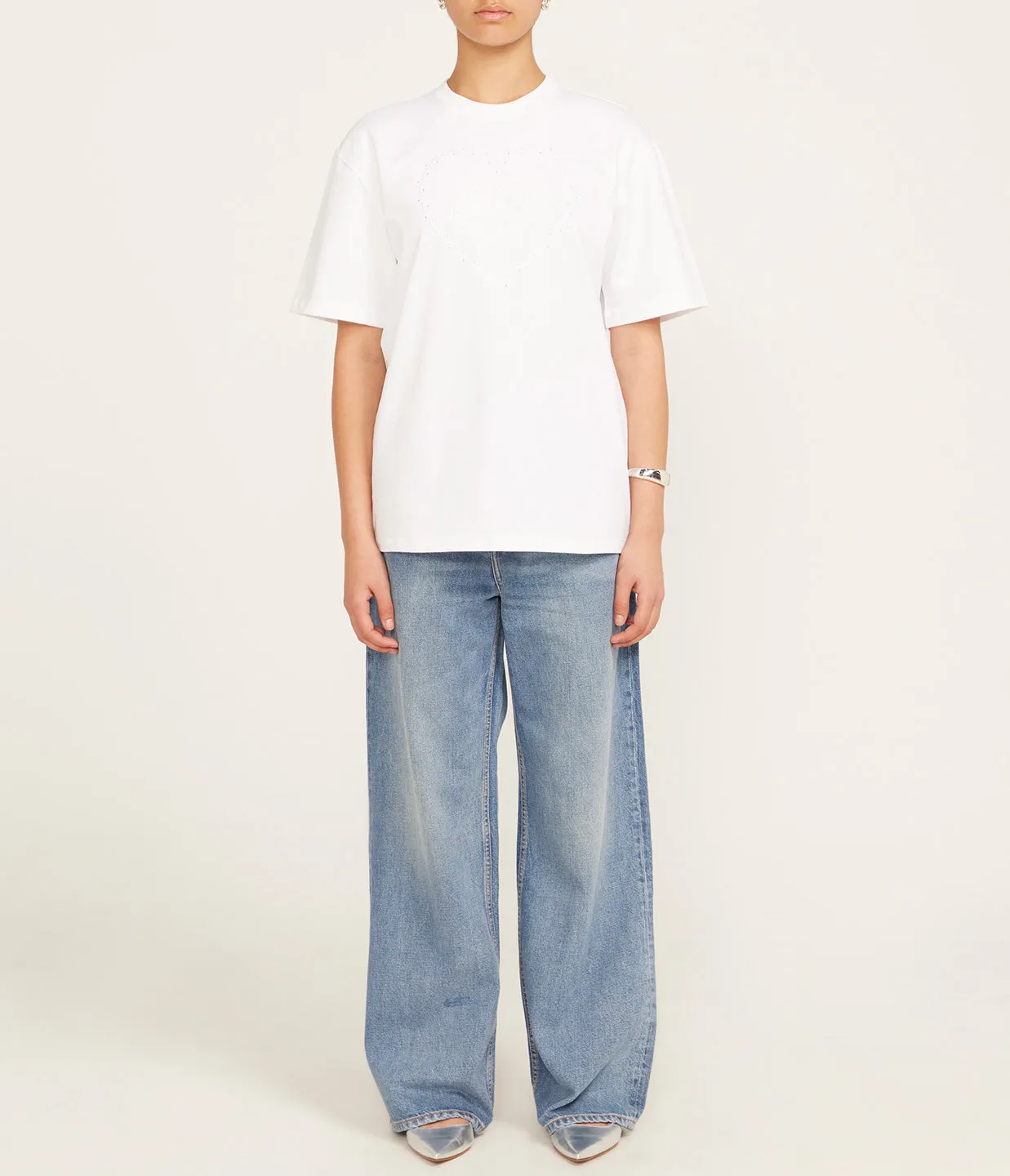 Heavy Cotton Heart T-shirt in Bright White