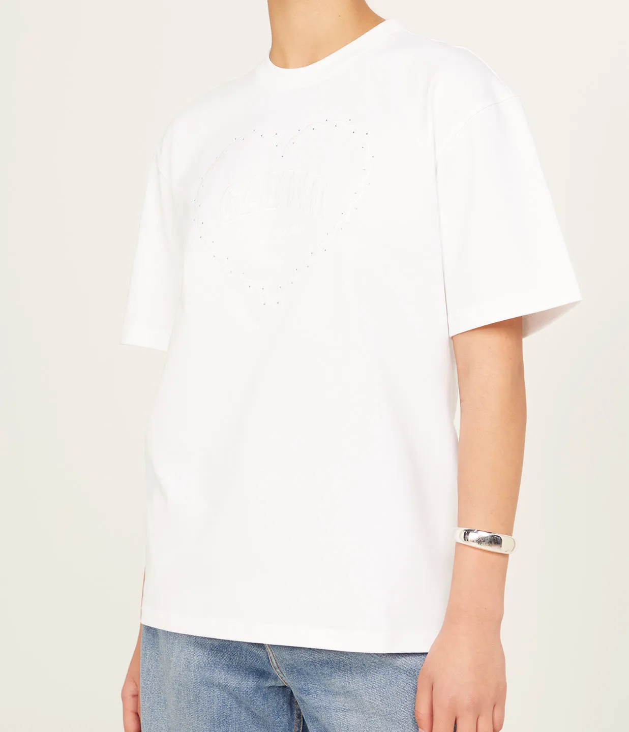 Heavy Cotton Heart T-shirt in Bright White