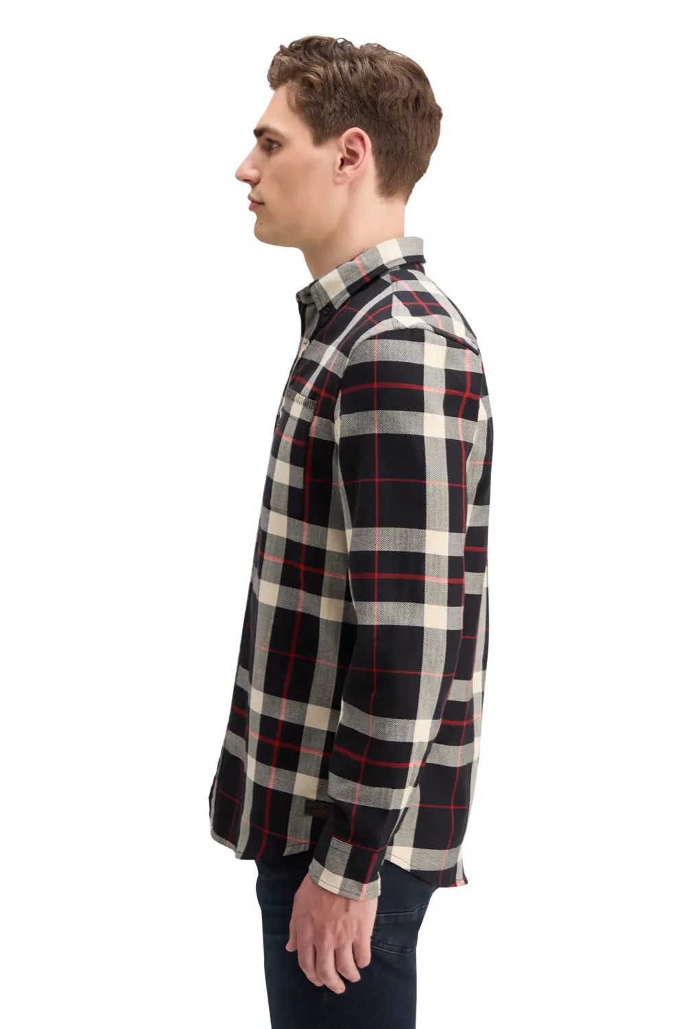 HERRINGBONE CHECK SHIRT Black Check