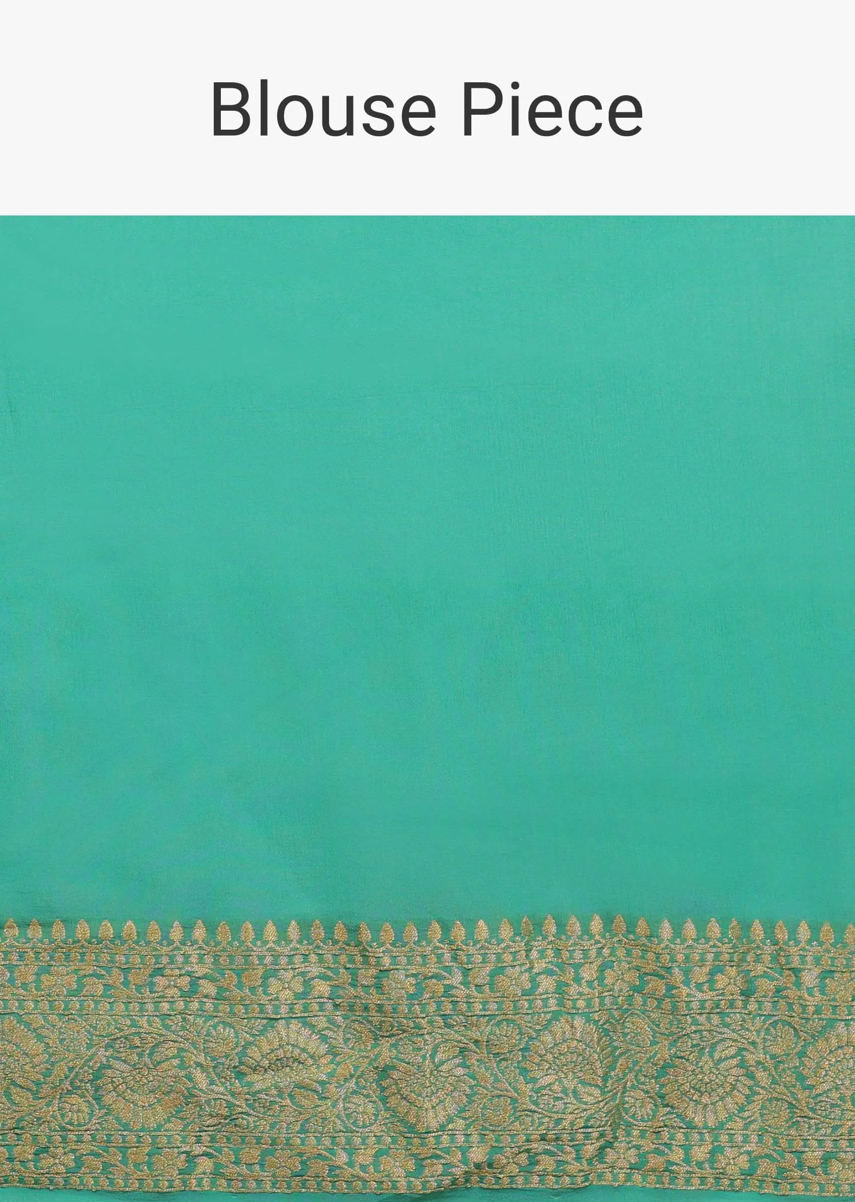 Jade Green Saree Made In Georgette And Beautified With Golden Jaal In A Floral Pattern