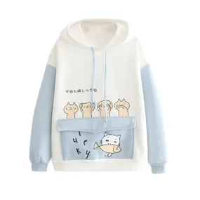 Kawaii Cartoon Cat Hoodies