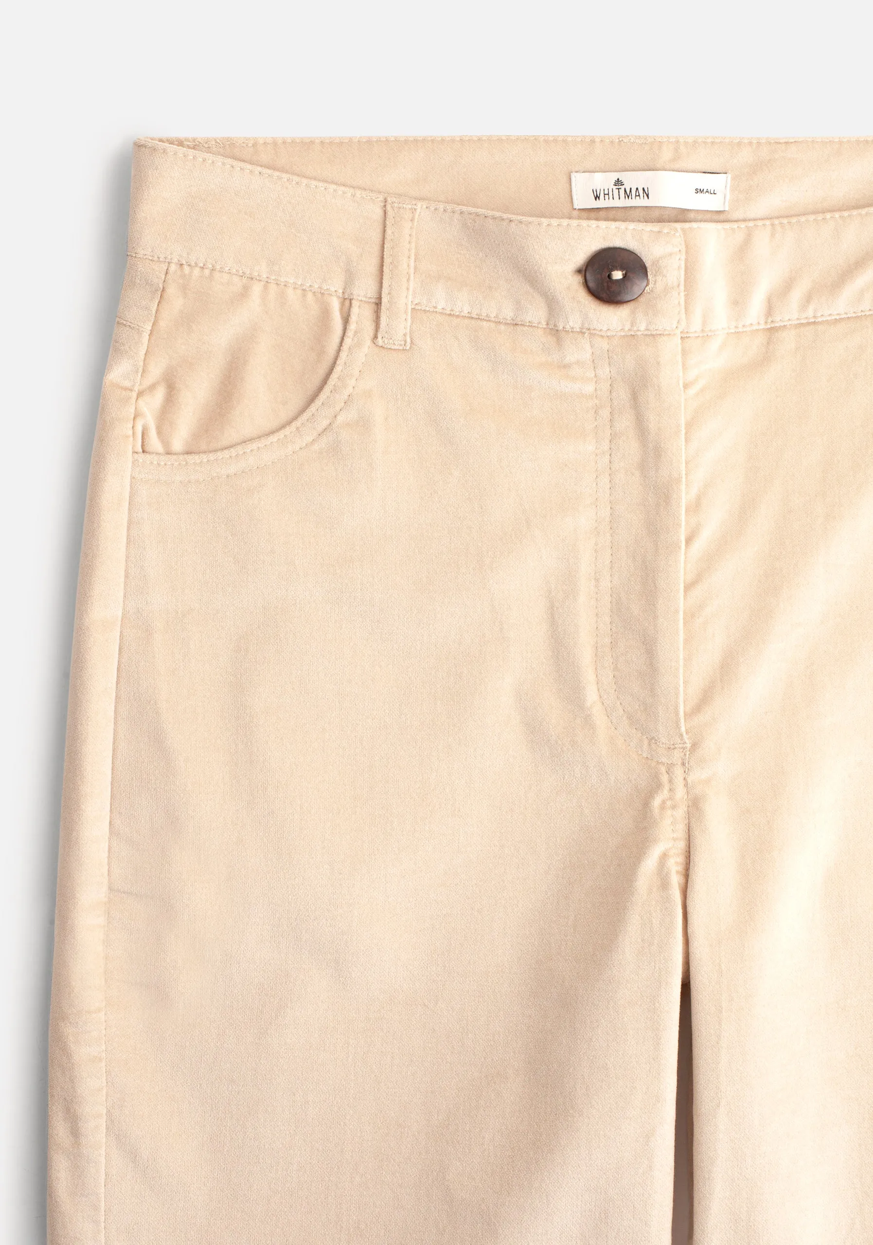 Lourdes Smooth Corduroy Beige Trousers
