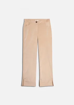 Lourdes Smooth Corduroy Beige Trousers