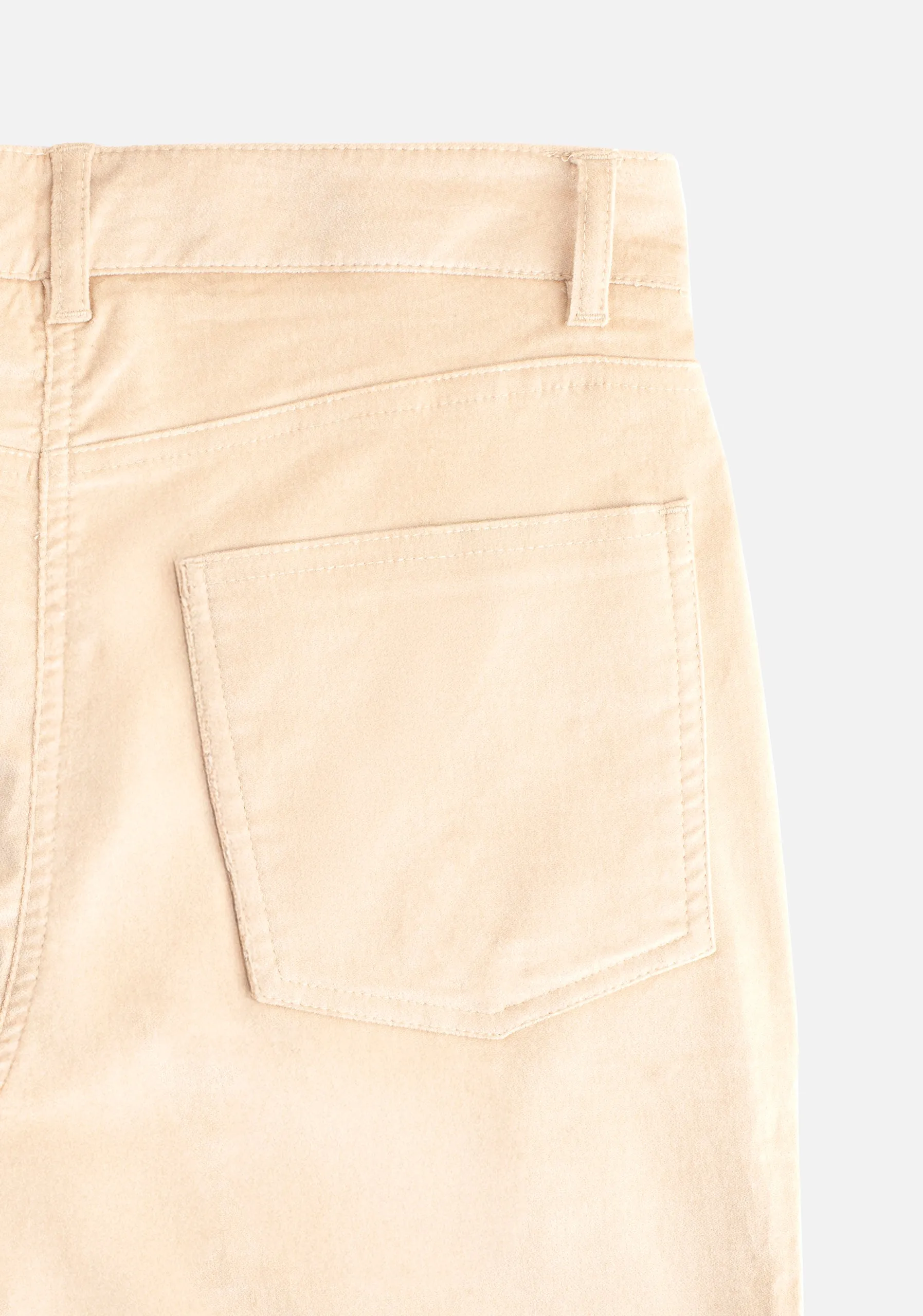 Lourdes Smooth Corduroy Beige Trousers