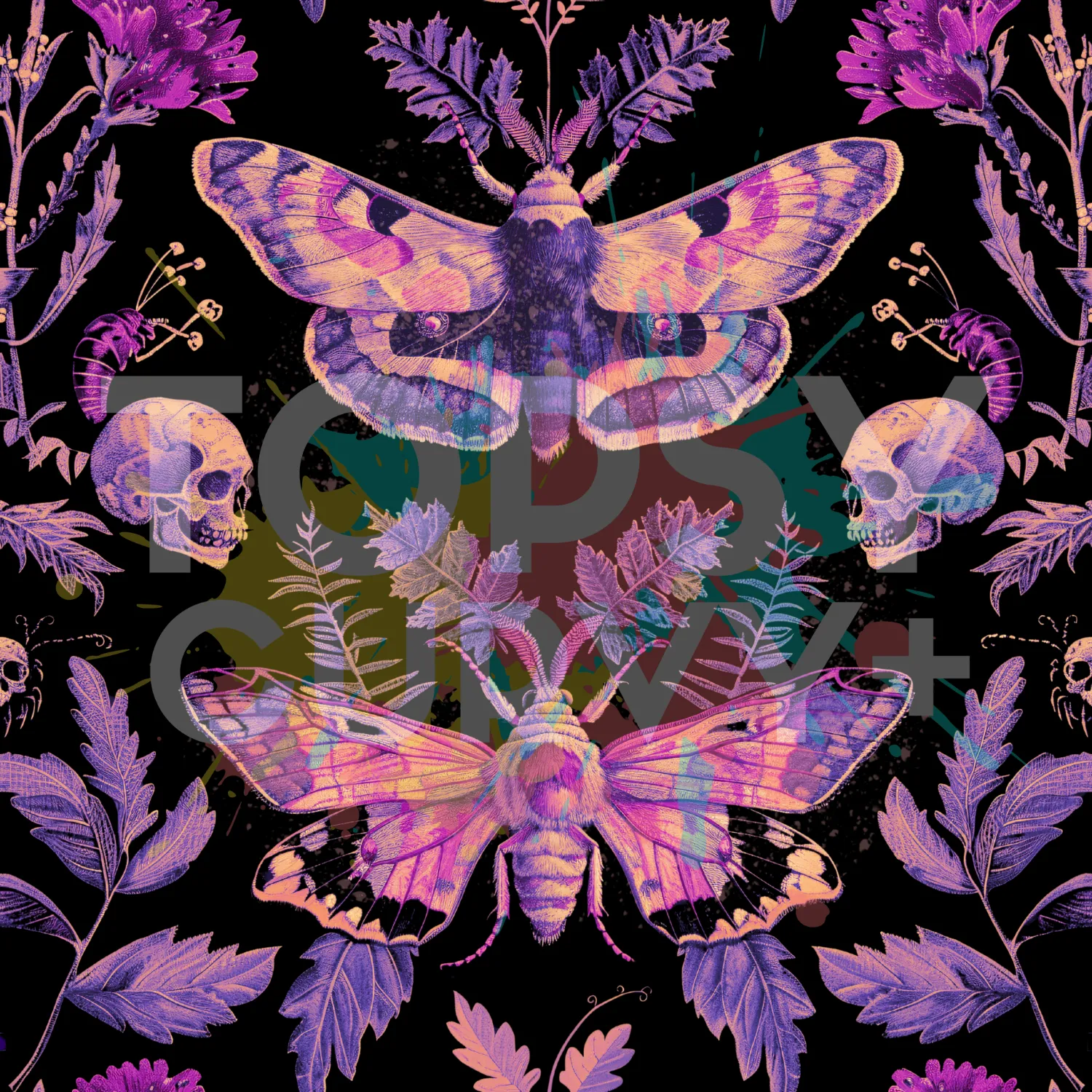 Magenta Moths Super Soft Leggings