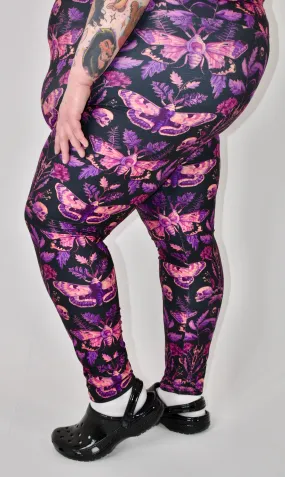 Magenta Moths Super Soft Leggings Magenta Moths Super Soft Leggings