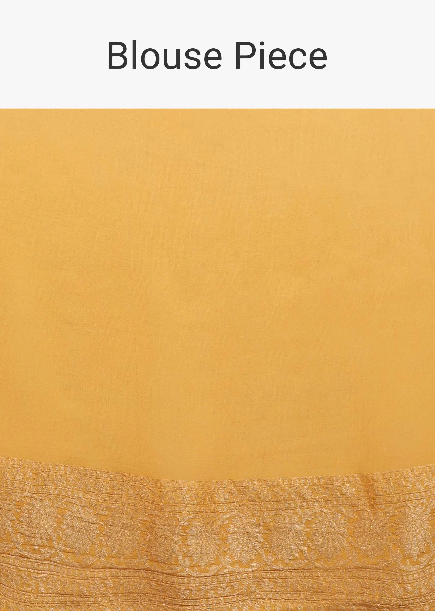 Marigold Yellow Saree With Woven Leaf Jaal Work