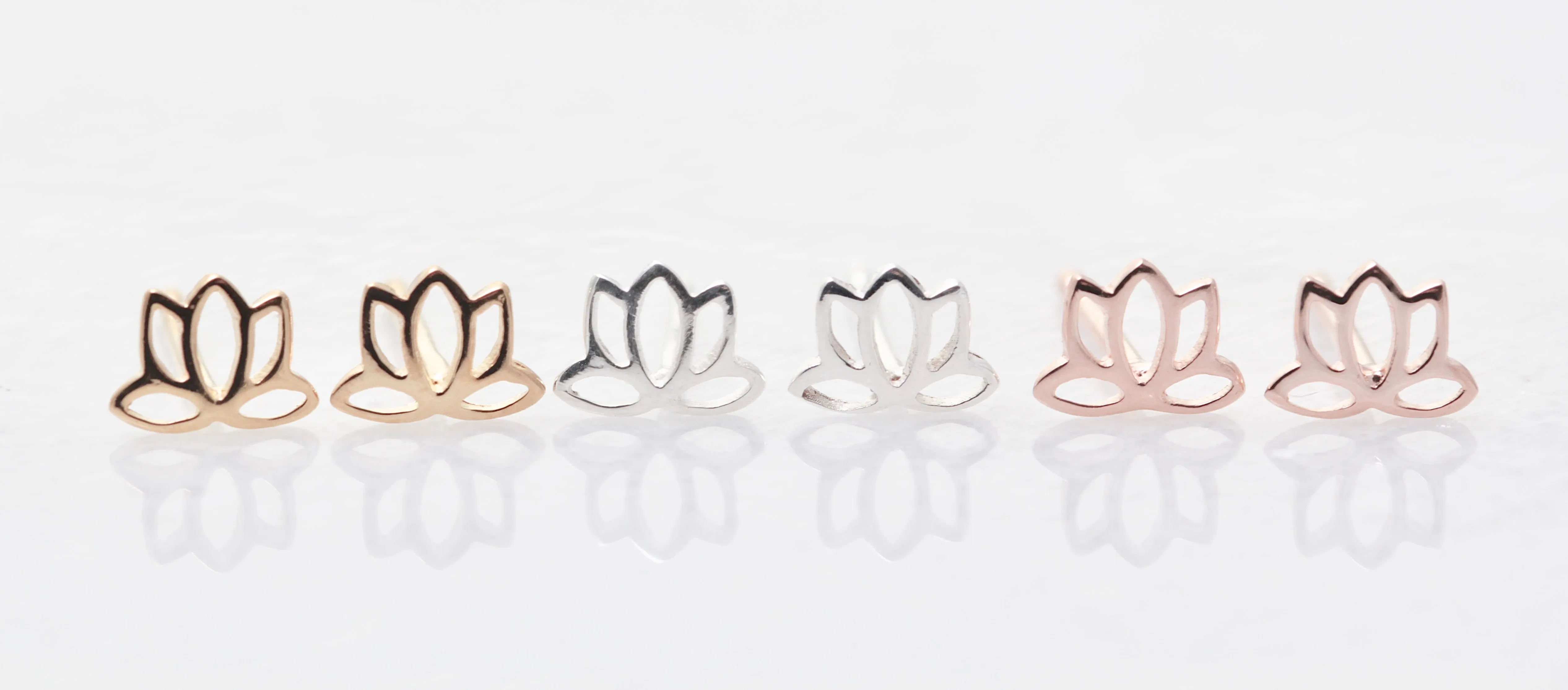 Petite Lotus Flower Studs