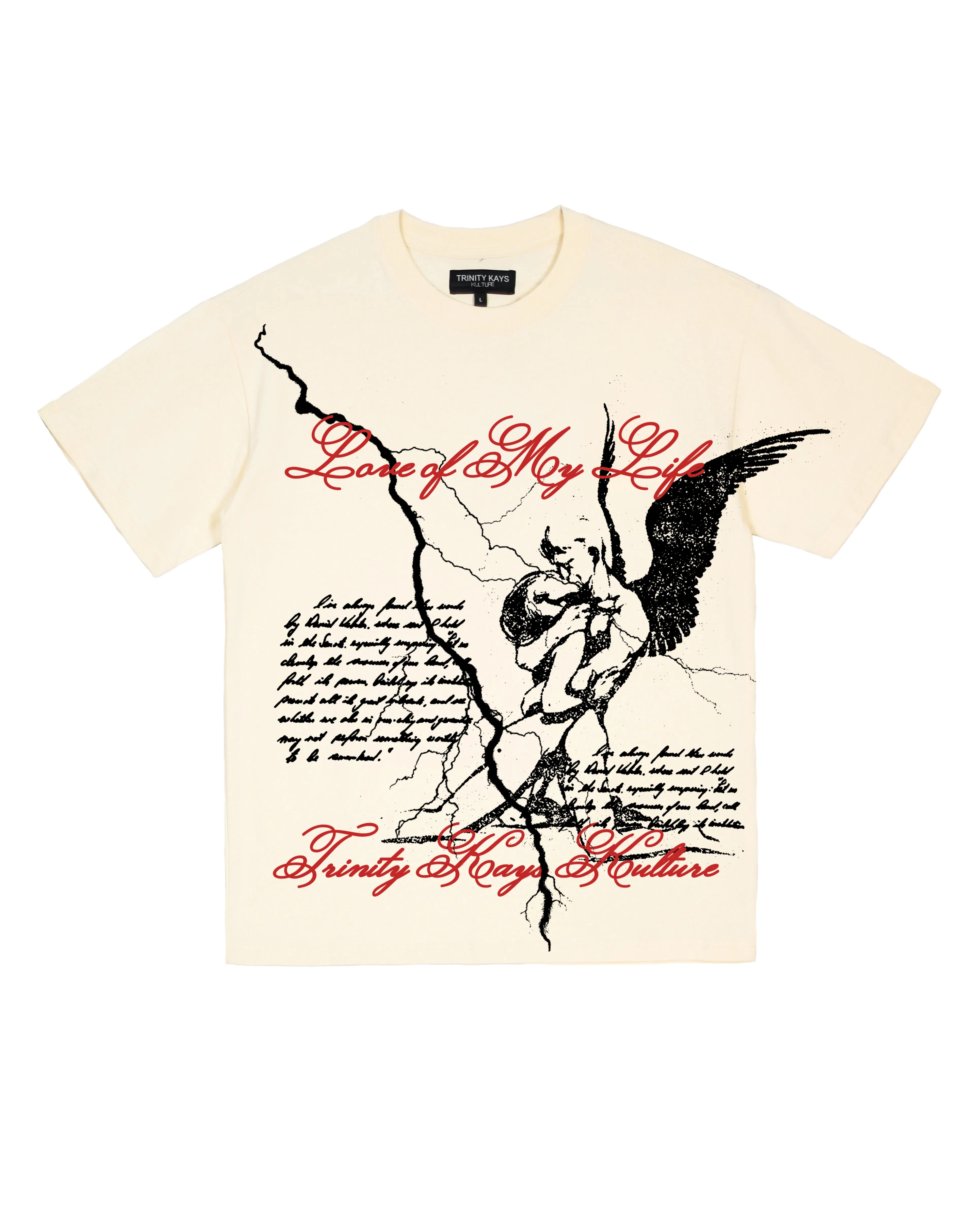 Trinity Kays Kulture Love of my Life Graphic T shirt In Cream
