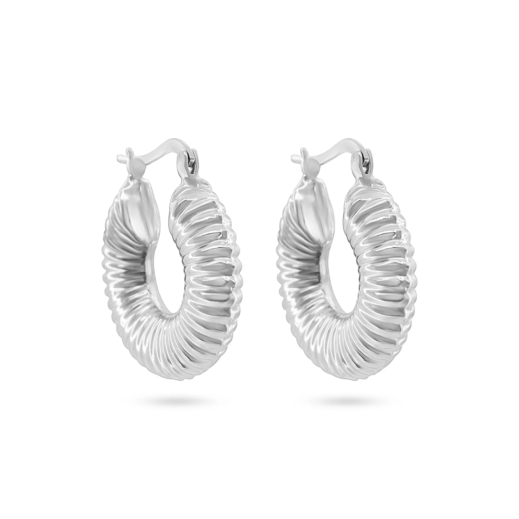 Twisted Elegance Silver Hoops