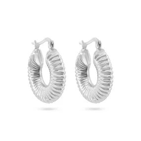Twisted Elegance Silver Hoops
