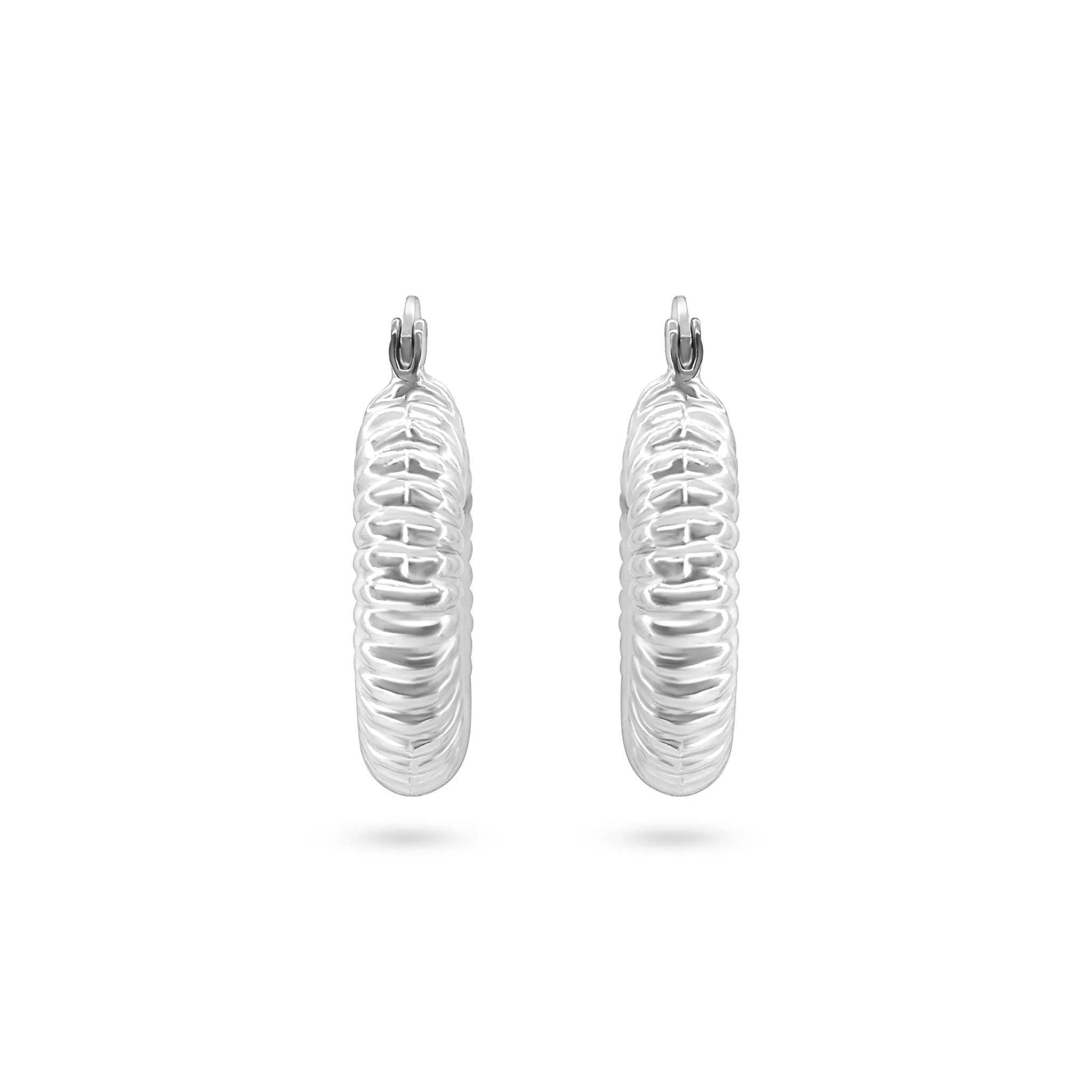 Twisted Elegance Silver Hoops